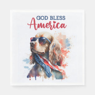 Patriotic Dog-Spaniel Napkin