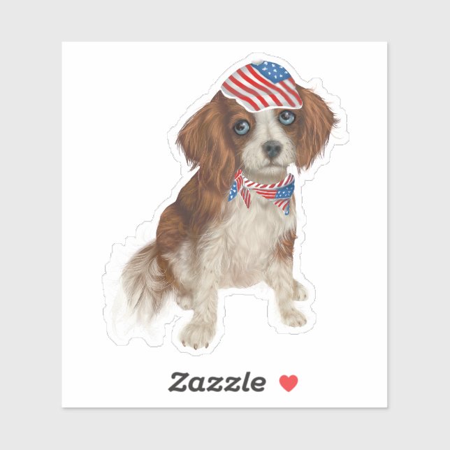 Patriotic Dog Sticker (Sheet)