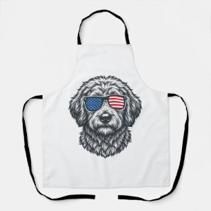 Patriotic Dog Sunglasses Vintage Apron
