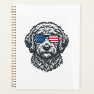 Patriotic Dog Sunglasses Vintage Planner