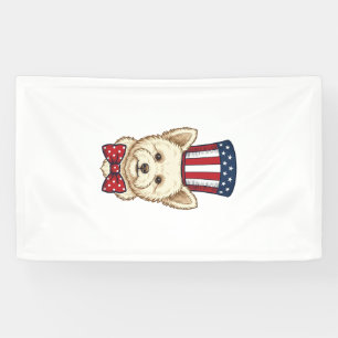 Patriotic Dog Top Hat Vintage Vector Design_1 Banner