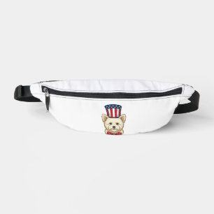 Patriotic Dog Top Hat Vintage Vector Design_1 Bum Bags
