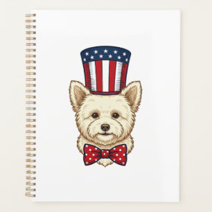 Patriotic Dog Top Hat Vintage Vector Design_1 Planner