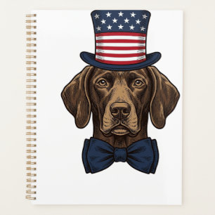 Patriotic Dog Vintage Engraving Shirt Design_1 Planner