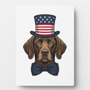 Patriotic Dog Vintage Engraving Shirt Design_1 Plaque