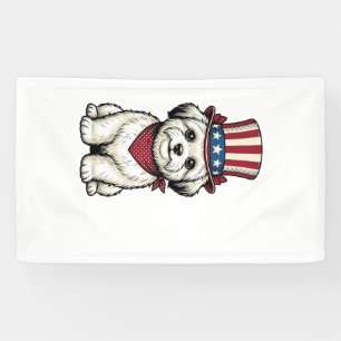 Patriotic Dog Vintage Engraving Vector Design_1 Banner