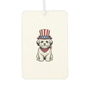 Patriotic Dog Vintage Engraving Vector Design_1 Car Air Freshener
