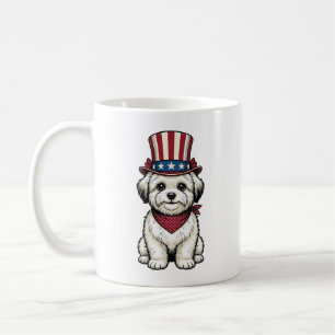 Patriotic Dog Vintage Engraving Vector Design_1 Coffee Mug