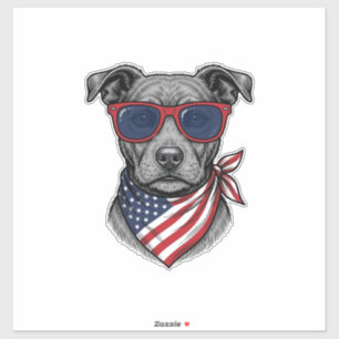 Patriotic Dog With Sunglasses Vintage Shirt Design