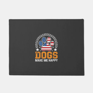 Patriotic Dogs Paw Print Vector Doormat
