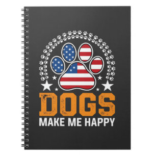 Patriotic Dogs Paw Print Vector Notebook