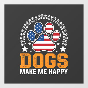 Patriotic Dogs Paw Print Vector Window Cling