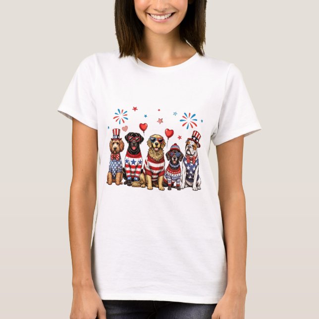 Patriotic Dogs  T-Shirt (Front)