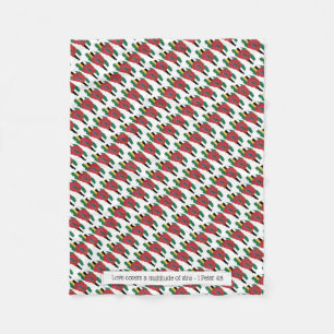 Patriotic DOMINICA MAP Customisable Scriptur Fleece Blanket