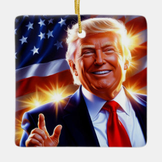 Patriotic Donald Trump Christmas Ornament