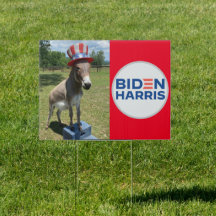 Patriotic Donkey Biden Harris Yard Sign KMCphoto