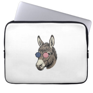 Patriotic Donkey Sunglasses Vintage Shirt Design_1 Laptop Sleeve