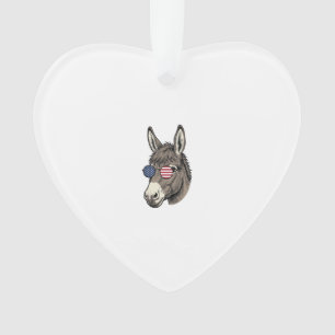 Patriotic Donkey Sunglasses Vintage Shirt Design_1 Ornament