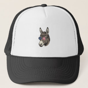 Patriotic Donkey Sunglasses Vintage Shirt Design_1 Trucker Hat