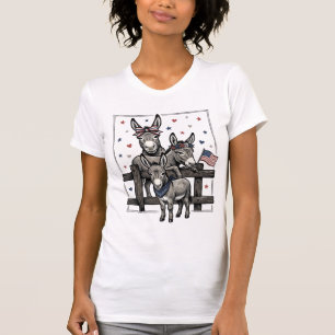 Patriotic Donkeys Vintage 4th of July Shirt Design