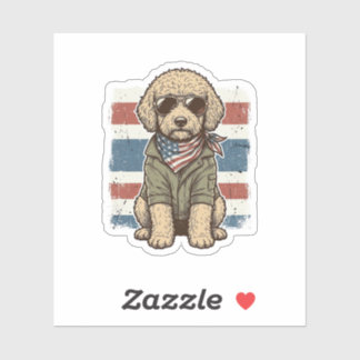 Patriotic Doodle Dog Vintage Engraving Shirt Desig