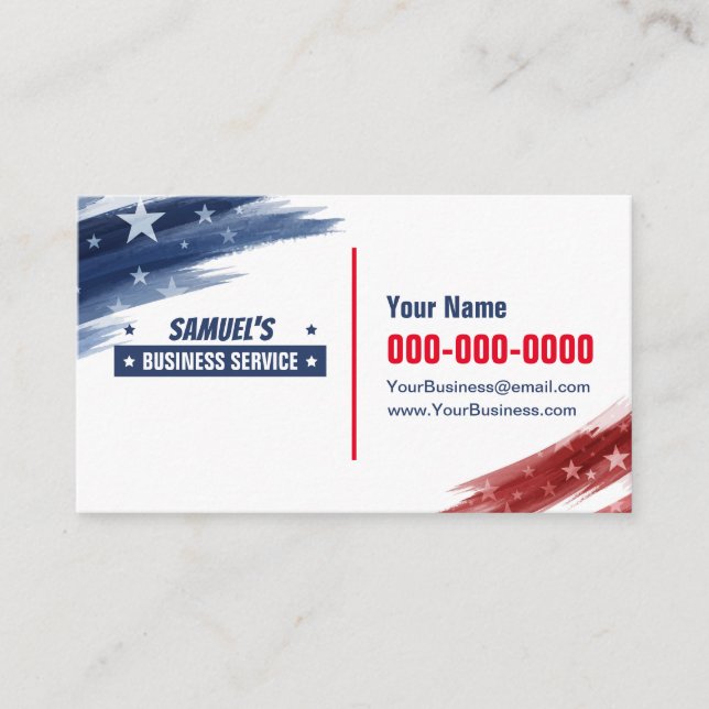 Patriotic Double Sided Small Business Cards (Front)