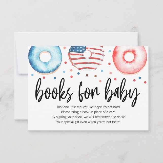Patriotic Doughnut Baby Sprinkle Books for Baby Ca Thank You Card (Front)
