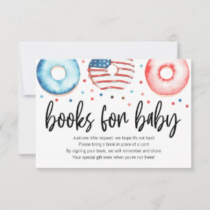Patriotic Doughnut Baby Sprinkle Books for Baby Ca Thank You Card