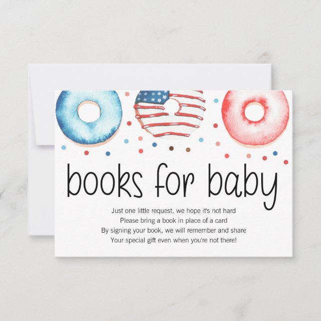 Patriotic Doughnut Baby Sprinkle Books for Baby Ca Thank You Card (Front)