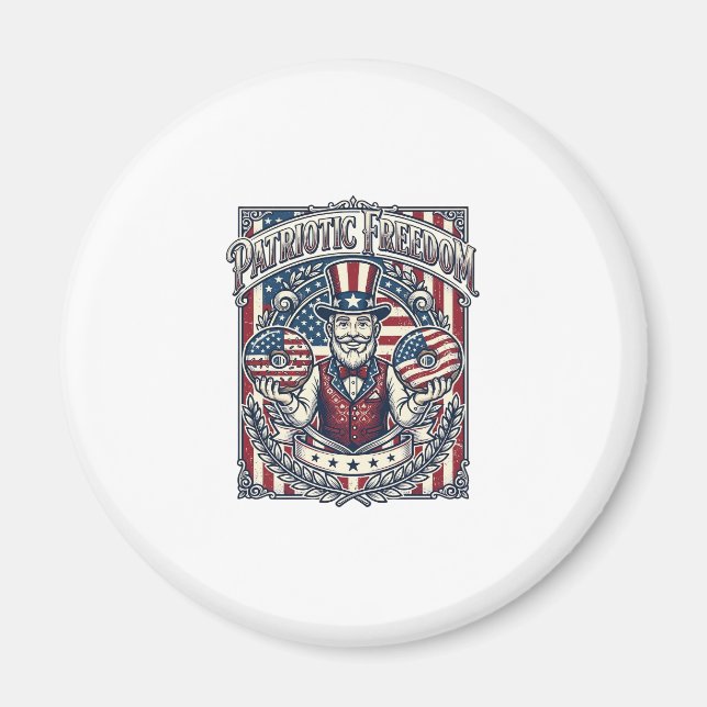 Patriotic Doughnut Lover Vector Graphic Tee_1 Magnet (Front)