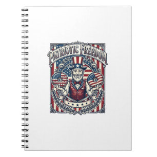 Patriotic Doughnut Lover Vector Graphic Tee_1 Notebook