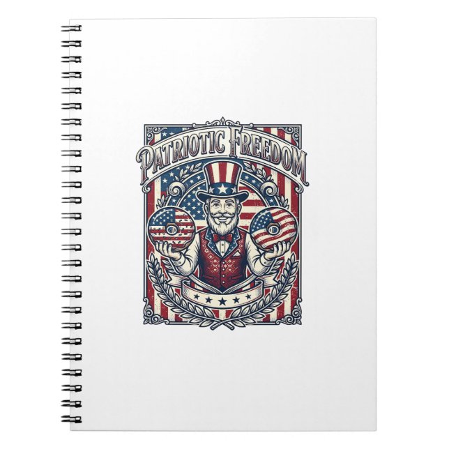 Patriotic Doughnut Lover Vector Graphic Tee_1 Notebook (Front)