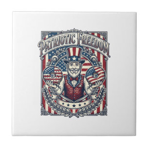 Patriotic Doughnut Lover Vector Graphic Tee_1 Tile