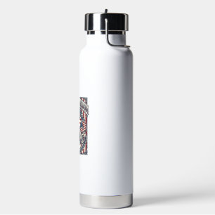 Patriotic Doughnut Lover Vector Graphic Tee_1 Water Bottle