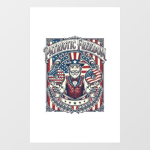 Patriotic Doughnut Lover Vector Graphic Tee_1 Window Cling