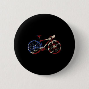 Patriotic Downhill Cycling Biker American Flag Mou 6 Cm Round Badge