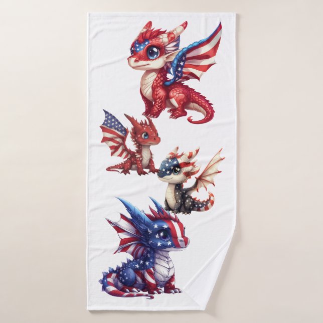 Patriotic Dragon Bath Towel (Bath Towel)