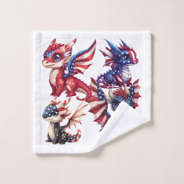 Patriotic Dragon Wash Cloth (Wash Cloth)