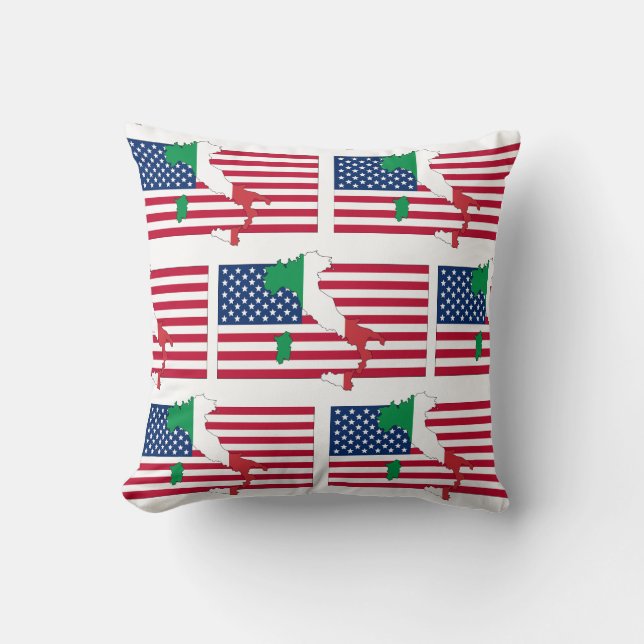 Patriotic Dual Italian American  Cushion (Front)