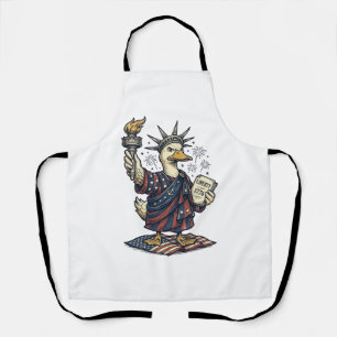 Patriotic Duck 4th of July Vintage T-Shirt Design_ Apron
