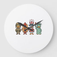 Patriotic Duck and Hot Dog Vintage Vector Shirt_1