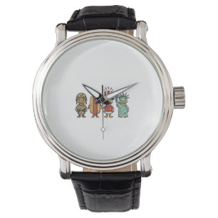 Patriotic Duck and Hot Dog Vintage Vector Shirt_1 Watch
