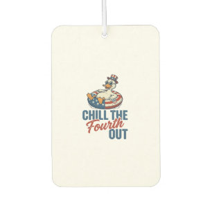 Patriotic Duck Fourth of July Floatie Shirt Design Car Air Freshener