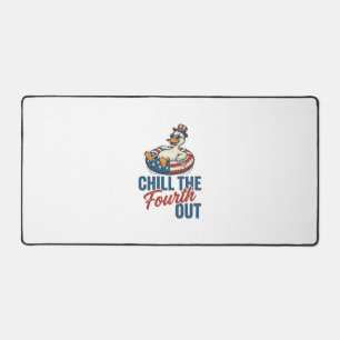 Patriotic Duck Fourth of July Floatie Shirt Design Desk Mat