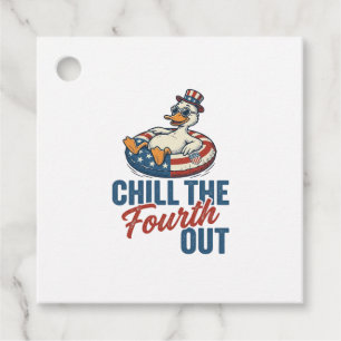 Patriotic Duck Fourth of July Floatie Shirt Design Favour Tags