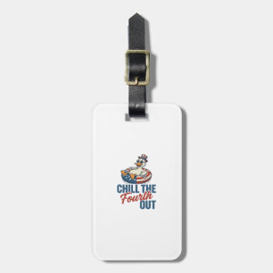 Patriotic Duck Fourth of July Floatie Shirt Design Luggage Tag