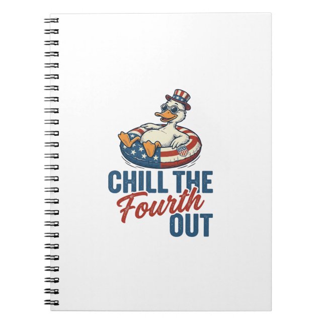 Patriotic Duck Fourth of July Floatie Shirt Design Notebook (Front)