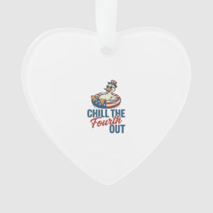 Patriotic Duck Fourth of July Floatie Shirt Design Ornament
