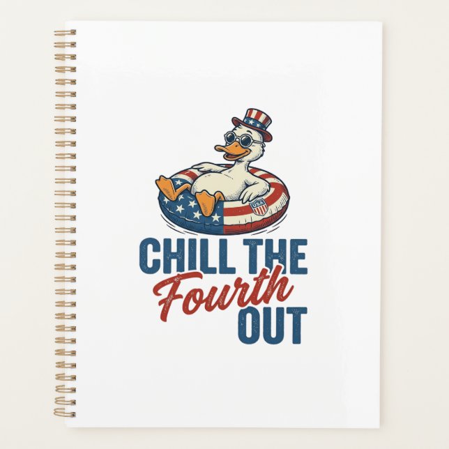 Patriotic Duck Fourth of July Floatie Shirt Design Planner (Front)