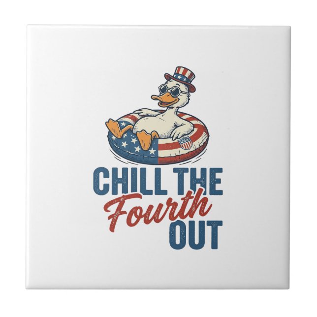 Patriotic Duck Fourth of July Floatie Shirt Design Tile (Front)
